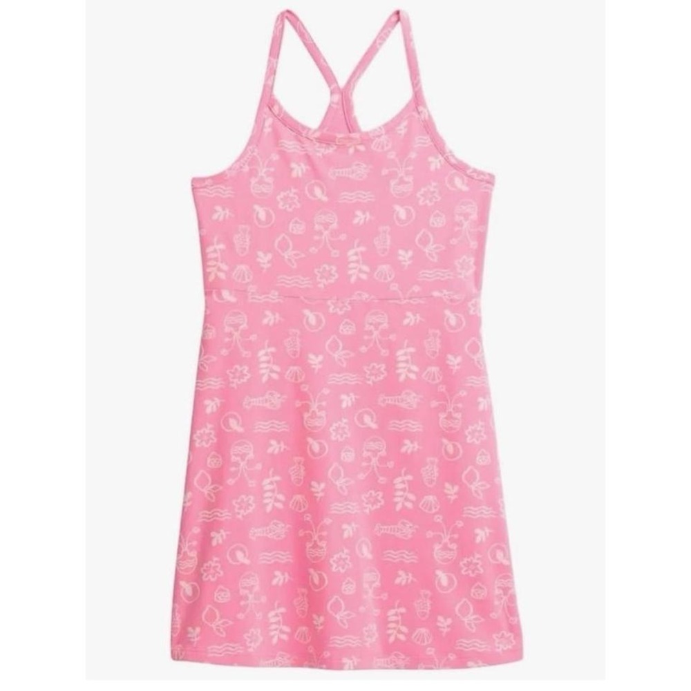 Light Shell Pink Girls‎ Racerback Nautical Print Summer Dress Shells Lobsters